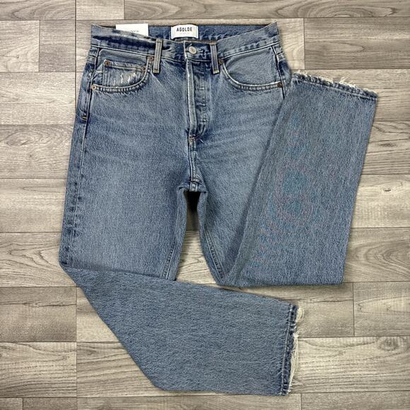 Agolde Denim - AGOLDE Parker Easy Straight Leg Jeans Button Fly Facade Medium Wash sz 23